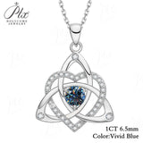 Heart-shaped Clover Necklace 925 Sterling Silver with Moissanite Round Cut VVS1 Jewelry Gift for Women’s Special Occasions