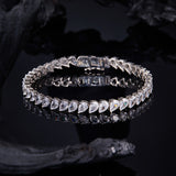 Teardrop Shaped Bracelet with Exquisite Zircon Accents Women's Style 925 Silver Fashionable and Popular Holiday Gift