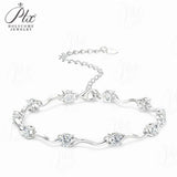Moissanite Curve Wave Bracelet Adjustable Chain Chic Women’s Jewelry Subtle Sparkle Minimal Design Everyday Wear