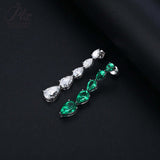 Pear-shaped Earrings Set with D/VVS Grade Moissanite & Colored Gemstones  This Jewelry Is An Ideal Choice for Party Gifts