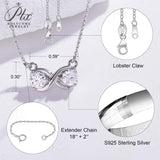 The Infinite Love Series 925 Silver Necklace Moissanite Round Cut VVS1 Pendant Luxury Jewelry for Women