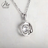 Floral Moissanite Inset Pendant Necklace Women Only Gifts For Festivals And Anniversaries