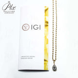 Lab Grown Diamond Pear Cut 6.75ct 4mm Gold Beaded Necklace 18K D Color 3EX VVS1 Clarity Diamond Wedding  Anniversary