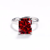 Ruby/Sapphire/ZambiaMoissanite Plated 11-Color Radiant-Cut Ring Classic Ladies' Jewelry Holiday Gift Anti-Allergic