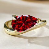 S925 Ring With 3CT Pear Shaped Moissanite D Color/Ruby/Sapphire/Colombian Emerald /Zambian Emerald VVS1 Clarity Customized For Banquet & Festival Gifts