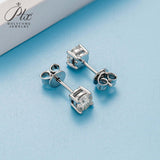 Classic 4 Prongs Setting Round Cut Moissanite Stud Earrings Women Only Gifts For Festivals And Anniversaries