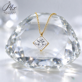 Lab Grown Diamond Necklace 18K Gold Pear Round Oval Princess Shape 1.5ct D Color Pendant Hypoallergenic Direct from Factory Daily & Office Wear Perfect Gift