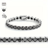 Black Moissanite Bracelet Minimalist and Elegant Suitable for Both Men and Women an Excellent Holiday Gift