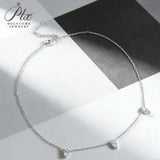 Tri-Pear Necklace with 3CT D Color Pear-shaped Moissanite S925 Plated White Yellow Rose Gold Chain Engagement Chrisrmas Daily