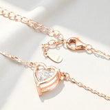 Love Heart Necklace with1/2/3CT D Color Moissanite S925 Plated White Yellow Rose Gold Chain for Woman Engagement Chrisrmas Charm