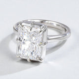 Radiant Cut Ring with 5CT D Color Moissanite Diamond 10k 14k 18K Gold Plated 925 Silver for Women Man Engagement Wedding Jewely