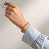 Rainbow Zircon Bracelet Heart Cut Stones Bright Multi-Color Shine Trendy Adjustable Fashion Accessory for Women Gift-Giving