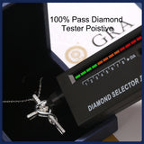 Moissanite Necklace 1CT 6.5mm Heart-Cross Pendant 925 Sterling Silver Women Wedding/Anniversary Special Gift Fine Jewelry Charms