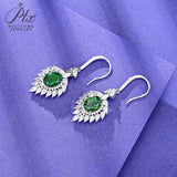 0.8-7CT Oval Cut Ruby/Sapphire/Colombian Emerald Earrings Lab-Grown Gemstone Jewelry Gift for Christmas Easter Hypoallergenic