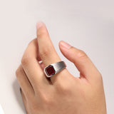 Moissanite Lab Grown Gemstone Ring Asscher Cut Moissanite Ruby Sapphire Colombian S925 Woman Man Anniversary Party Daily Charms