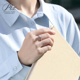 Snowflake Twisted Adjustable Solitaire Round Cut Moissanite Ring Women Only Gifts For Festivals And Anniversaries