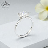 2ct Radiant Moissanite Ring High-Flash Center Stone Classic Minimalist Style Wedding Engagement Band Gift for Her