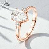 Pear Cut Moissanite Engagement Ring in 10K/14K/18K Gold Classic Solitaire Promise Ring Perfect Wedding Anniversary Gift