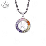 Zircon 925 Sterling Silver Rainbow Coloured Alphabet Necklace Commuting Daily Wear