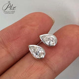 Moissanite Earrings Pear-cut Women's Style D/ VVS1 Grade Bezel-set Diamond Jewelry Suitable for Parties and Engagement Gifts