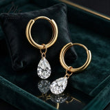 Lab Grown Diamond Earrings New Arrival Design 10K/14K/18K Solid Yellow Gold Pear Cut 1ct DEF VS Minimalist Stud Earrings for Women Hypoallergenic for Daily Wear Factory Direct Supply