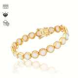 Opal Bracelet 925 Sterling Silver 2/3/4/5mm White/Blue Color Simple Classic Women Chain Jewelry Advanced Jewelry Charms Elegant