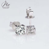 Classic 4 Prongs Setting Round Cut Moissanite Stud Earrings Women Only Gifts For Festivals And Anniversaries
