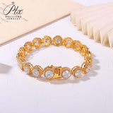 Round Bracelet Adorned with Exquisite Moissanite Accents Women's Style 925 Silver Material FashionableHoliday Gift