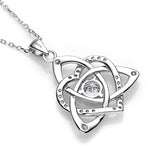 Heart-shaped Clover Necklace 925 Sterling Silver with Moissanite Round Cut VVS1 Jewelry Gift for Women’s Special Occasions