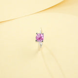 Gemstones Ring Round Shape Lab Grown Sapphire Padparadscha 925 Silver Proposal Wedding Band Hypoallergenic Anniversary Gift