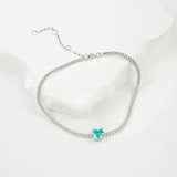 Lab-Grown Gemstone Bracelet Round Ruby Colombian Paraiba Four-Prong 925 Sterling Silver CZ Accents Christmas Gift NoFade Quality