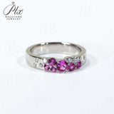 Ring Flower Bud Shape Lab Grown Pink Sapphire 10K 14K 925 Sterling Silver Wedding Band jewelry for Woman Men Romantic Charms