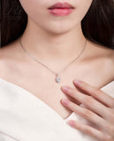 Oval Cut Halo Moissanite Jewelry Set Women Only Gifts For Festivals And Anniversaries