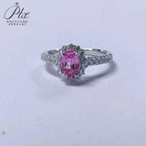 Gemstones Ring Oval Cut Lab Grown Ruby Sapphire Columbia Padparadscha 925 Silver Anniversary Gifts Charms Jewelry for Woman