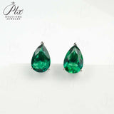 Lab Grown Gemstone Earrings 3.7-5CT Ruby Sapphire Colombia Padparadscha 925 Silver Three Claw Design Pear Earring Hypoallergenic