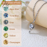 Women's 925 Sterling Silver Necklace 1.0ct D Color VVS1 Moissanite Halo Pendant Passes Diamond Tester Jewelry Gift