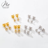Cultivated Diamond Stud Earrings Round D Color VVS1 925 Sterling Silver Hypoallergenic Non Tarnish Minimal Commute Earring