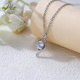 Women's 925 Sterling Silver Necklace 1.0ct D Color VVS1 Moissanite Halo Pendant Passes Diamond Tester Jewelry Gift