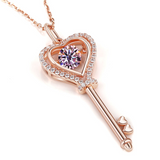 Moissanite Necklace Key D color 6.5mm 1ct  925 Sterling Silver Top Quality Pendant For Women Wedding/Anniversary Special Gift