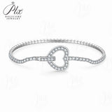 Moissanite Round Cut Multi Style Lock Design Bracelet Premium Radiant Jewelry Versatile Lock Trendy Bracelet Popular Gift Idea