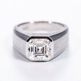 Moissanite Lab Grown Gemstone Ring Asscher Cut Moissanite Ruby Sapphire Colombian S925 Woman Man Anniversary Party Daily Charms