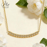 Bar Necklace 0.9CT Round D Color/Black/Champagne/Vivid Blue Moissanite S925 Plated Chain for Anniversary Chrisrmas Gift Daily