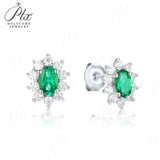 0.8-1.5CT Lab Grown Gemstone Stud Earrings 925 Sterling Silver Material Screw Back Design Suitable for Halloween/Christmas Gifts