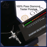 Moissanite Necklace 1CT 6.5mm Heart-Cross Pendant 925 Sterling Silver Women Wedding/Anniversary Special Gift Fine Jewelry Charms