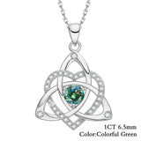 Heart-shaped Clover Necklace 925 Sterling Silver with Moissanite Round Cut VVS1 Jewelry Gift for Women’s Special Occasions