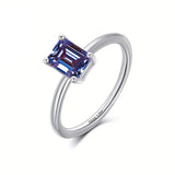 Emerald Cut Ring 1-10CT Moissanite&Ruby&Sapphire&Zambian 925 Sterling Silver Wedding Eternal Band Anniversary Gift Classical