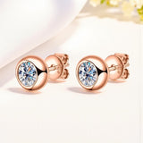 1CT Round Moissanite Diamond Stud Earrings for Women S925 Sterling Silver Earring Wedding Party Fine Jewelry