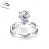 Crown Shape Round Moissanite Twisted Adjustable Ring Women Only Gifts For Festivals And Anniversaries