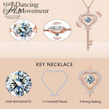 Moissanite Necklace Key D color 6.5mm 1ct  925 Sterling Silver Top Quality Pendant For Women Wedding/Anniversary Special Gift