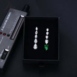 Pear-shaped Earrings Set with D/VVS Grade Moissanite & Colored Gemstones  This Jewelry Is An Ideal Choice for Party Gifts